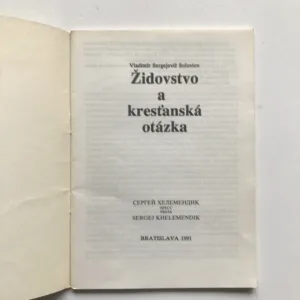 Židovstvo a křesťanská otázka, Vladimír Sergejevič Soloviov