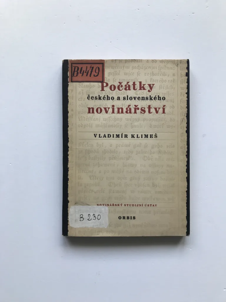 Počátky českého a slovenského novinářství , Vladimír Klimeš