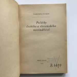 Počátky českého a slovenského novinářství , Vladimír Klimeš