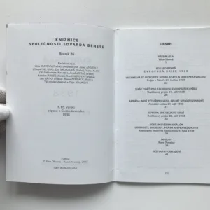 Evropská krize 1938 (Pět projevů), Edvard Beneš