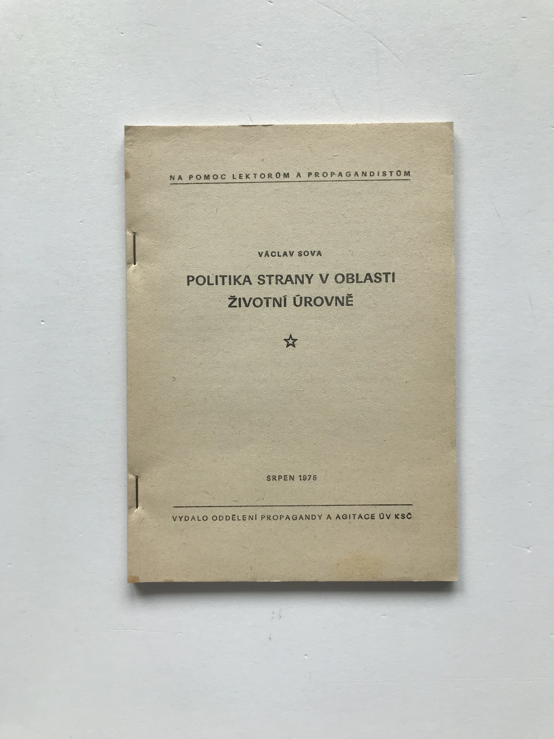 Politika strany v oblasti životní úrovně, Václav Sova