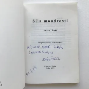 Síla moudrosti (Interpretace učení Fráni Drtikola) (podpis autora), Evžen Štekl