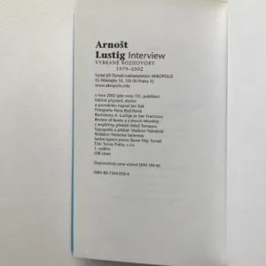 Interview – Vybrané rozhovory 1979-2002 (podpis autora), Arnošt Lustig
