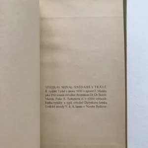 Snídaně v trávě, Vítězslav Nezval