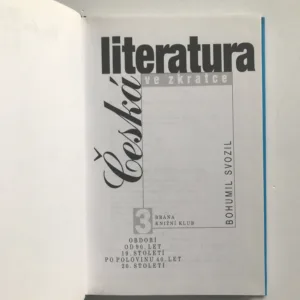 Česká literatura ve zkratce 1-3, Bohumil Svozil, Blanka Svadbová
