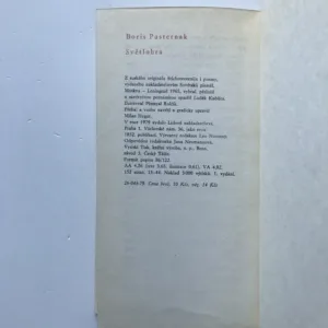 Světlohra, Boris Pasternak