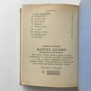 Matčiny zápisky – Deník svobodné matky (podpis autora), Jindřich Snížek