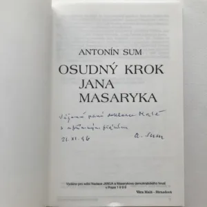 Osudný krok Jana Masaryka (podpis autora), Antonín Sum