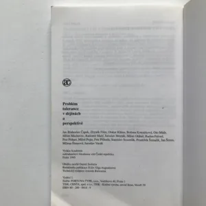 Problém tolerance v dějinách a perspektivě, Milan Machovec, kolektiv autorů