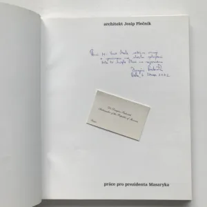 Architekt Josip Plečnik – Práce pro prezidenta Masaryka (podpis autora), Damjan Prelovšek