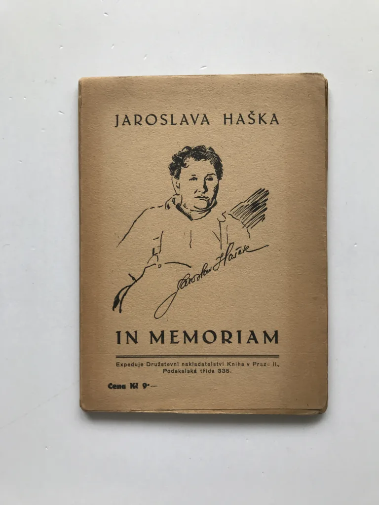 In memoriam Jaroslava Haška (podpis Franta Sauer)