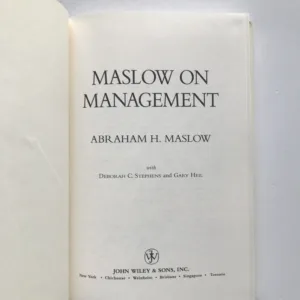 Maslow on Management, Abraham H. Maslow