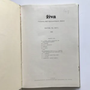 Živa – Časopis pro biologickou práci (ročník 1959)