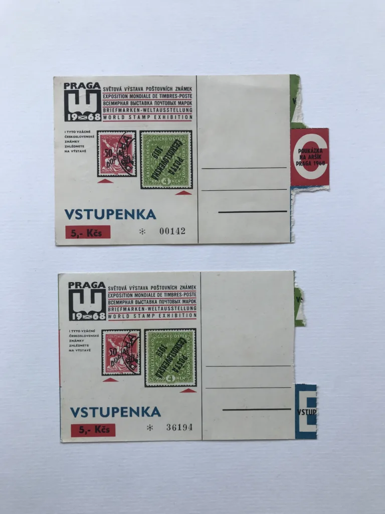 Praga 1968 – Světová výstava poštovních známek (2x vstupenka)